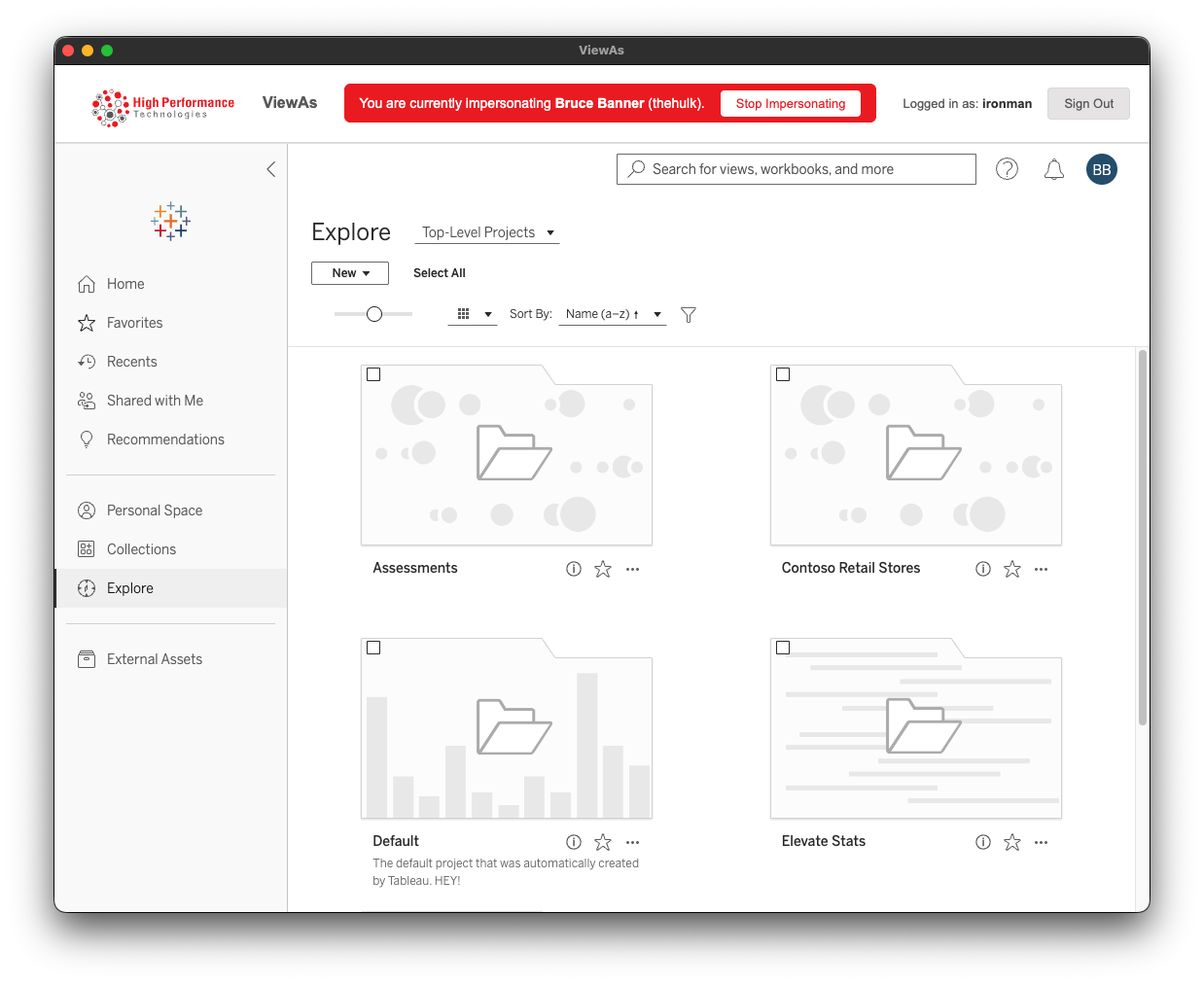 ViewAs app impersonating a user on Tableau Server